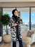 9217 Leopar Desen Kimono Siyah  SİYAH